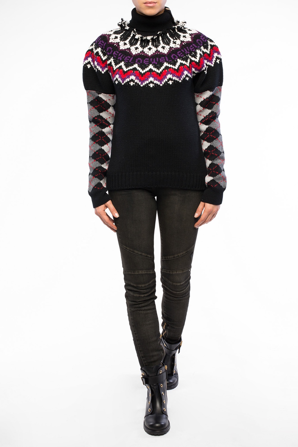Black Embroidered turtleneck sweater Loewe - Vitkac GB